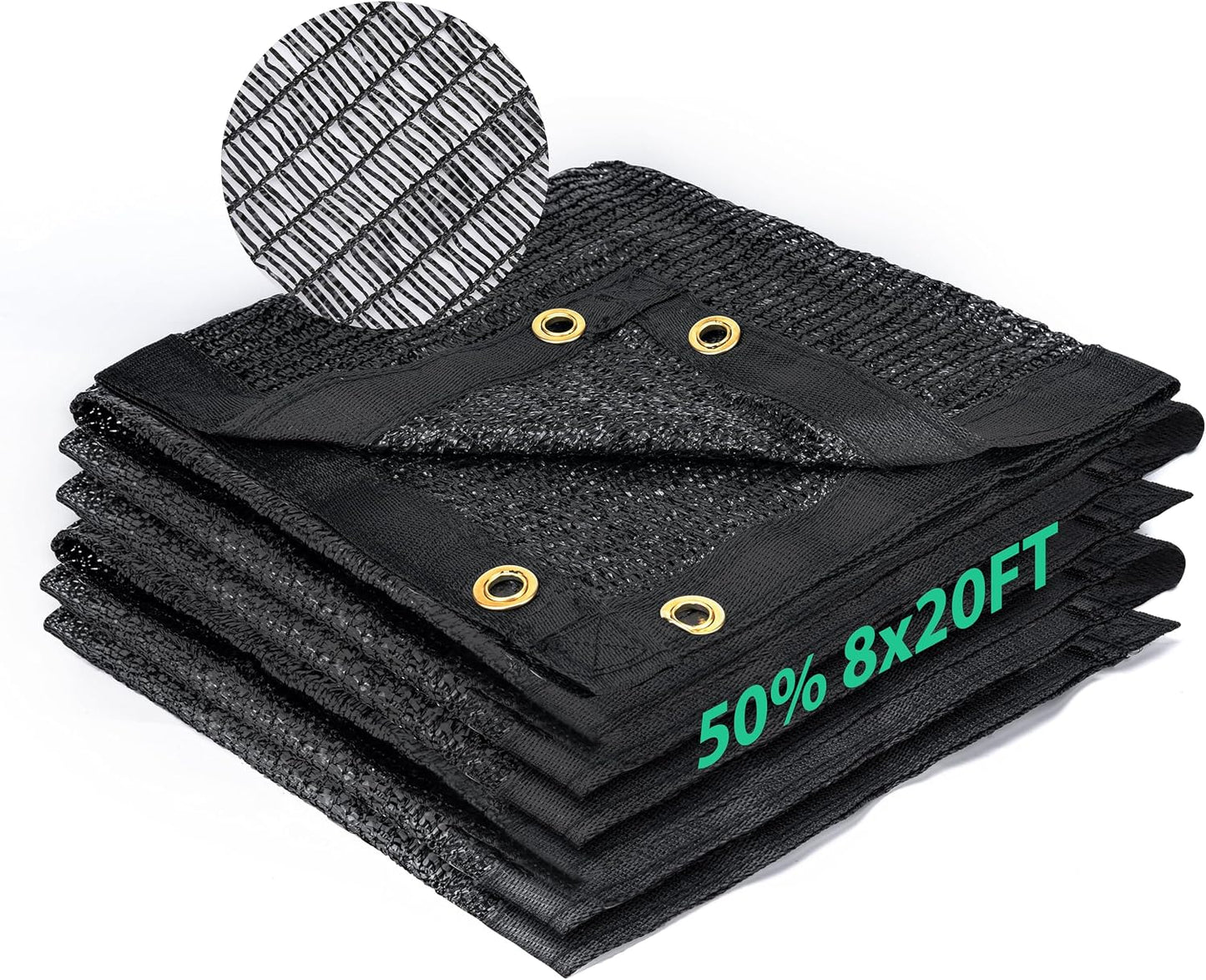 Tela sombra 50% 8x20ft malla polietileno UV patio jardín
