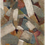 Alfombra decorativa 2'3"x4' gris abstracto moderno no pelusa