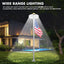 Luz poste bandera solar 48 LED plateada 15-25pulg