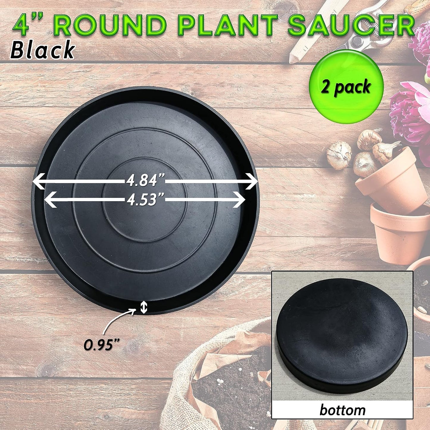 Plato redondo para plantas 60% reciclado 40% piedra