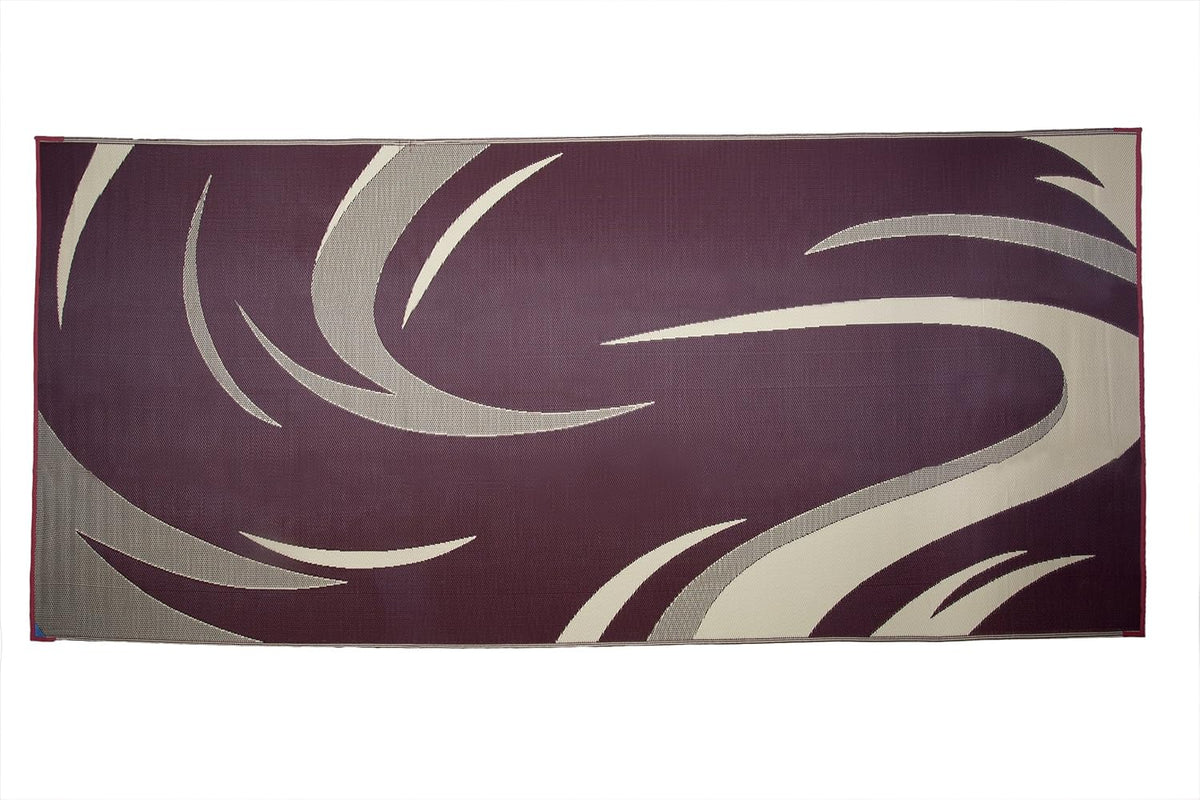 Tapete reversible Swish 8x18ft para exteriores color borgoña
