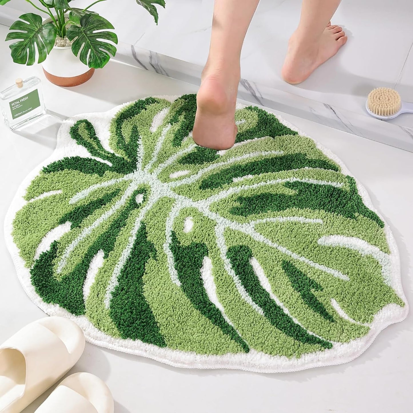 Tapete antiderrap forma palma cocina baño