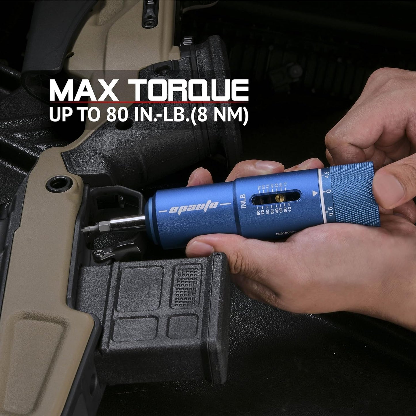 Llave torque manual 10-80in/Lbs 28pzas azul