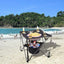 2 Sillas Playa Azules y Mesa Plegable con Enfriador
