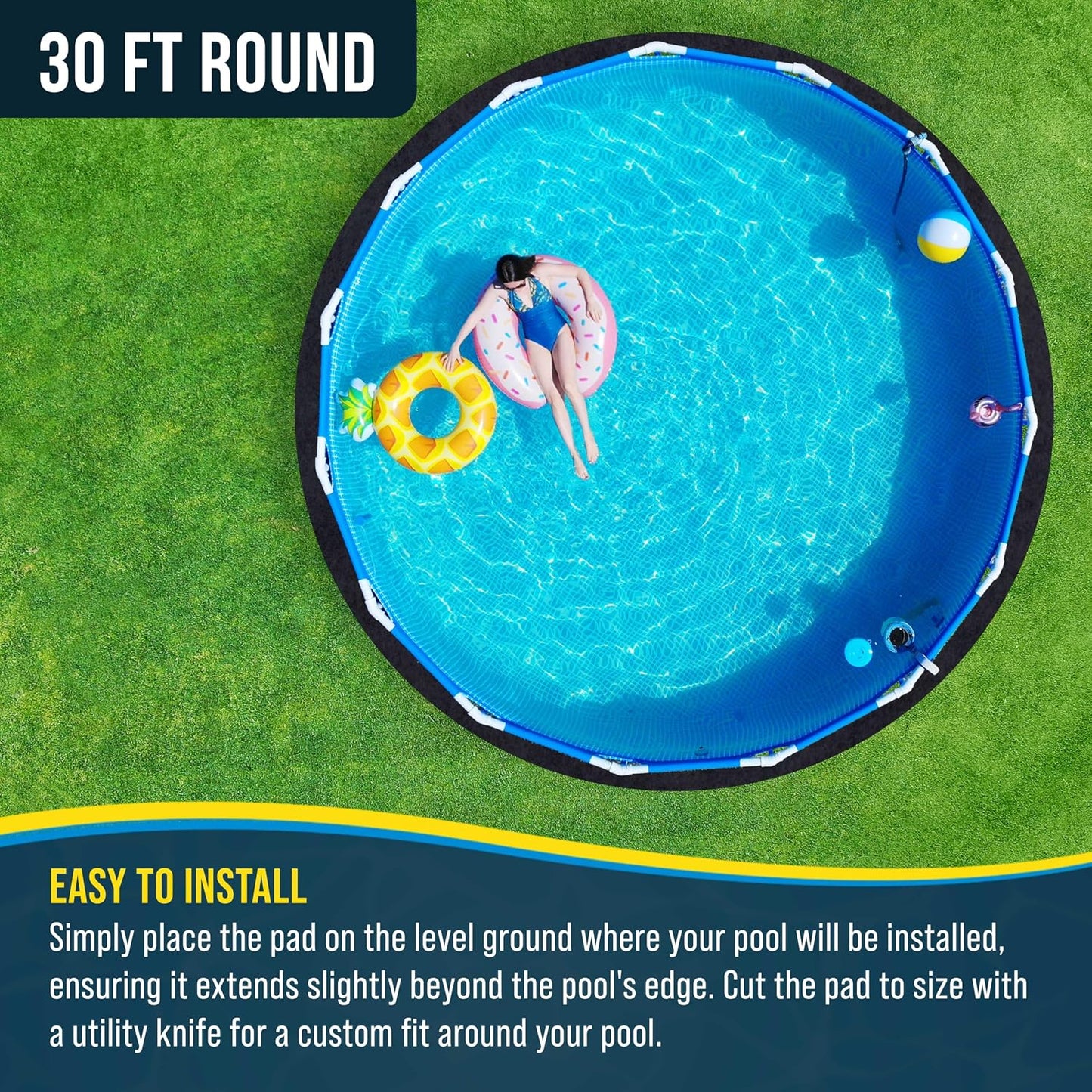 Almohadilla revestimiento piscina redonda 30ft resistente