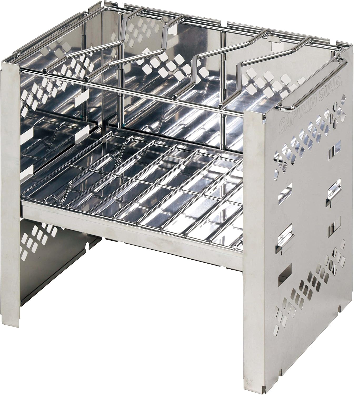 Grill kamado plegable 10.8x6.9pulg color plateado