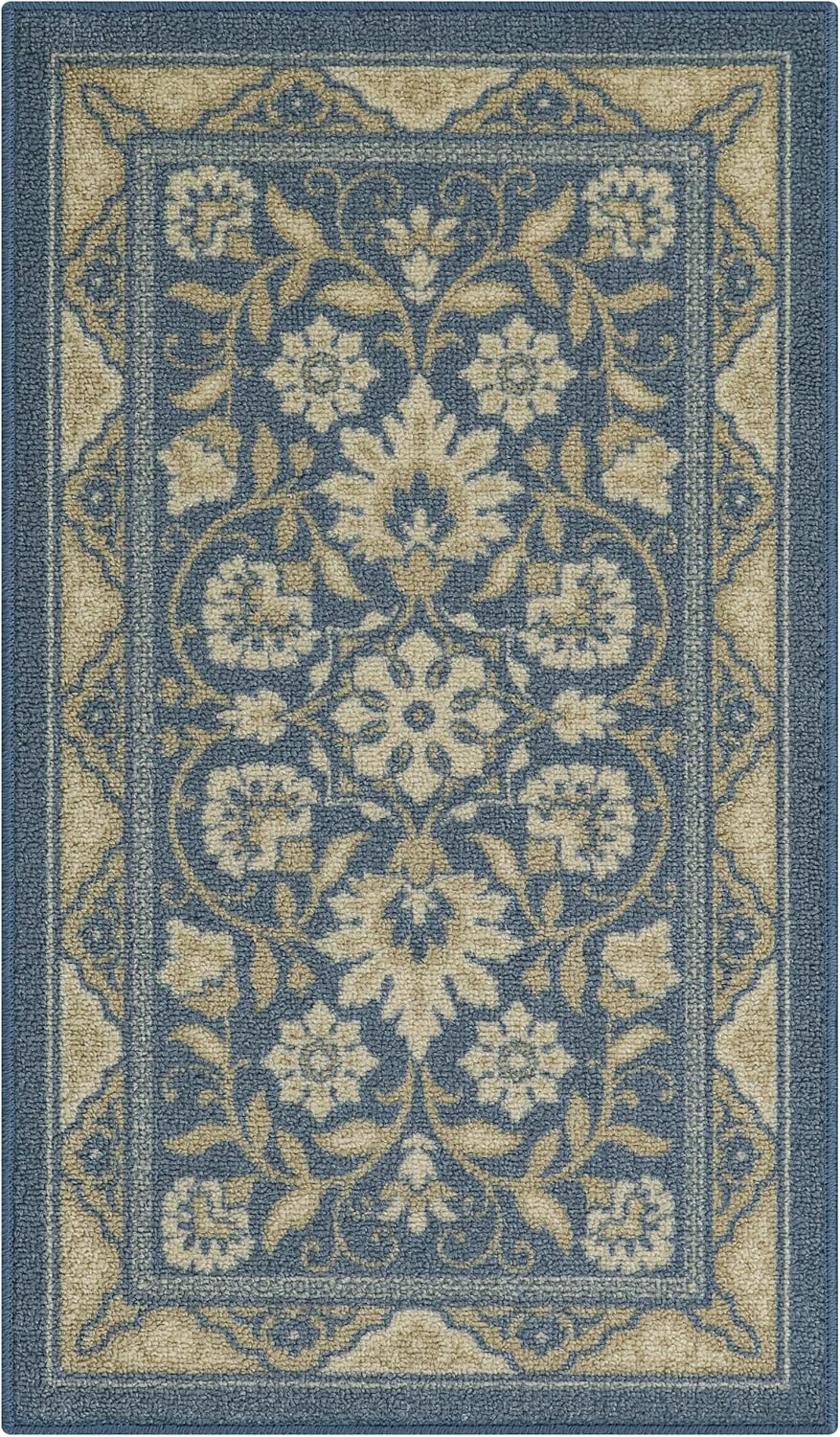Alfombra cocina antideslizante lavable 1.8x2.10ft color azul