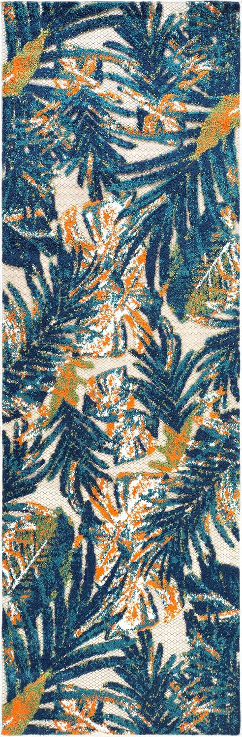 Alfombra pasillo duradera hojas florales tropicales