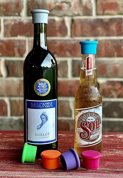 Tapón silicona para botella vino sello hermético reutilizable