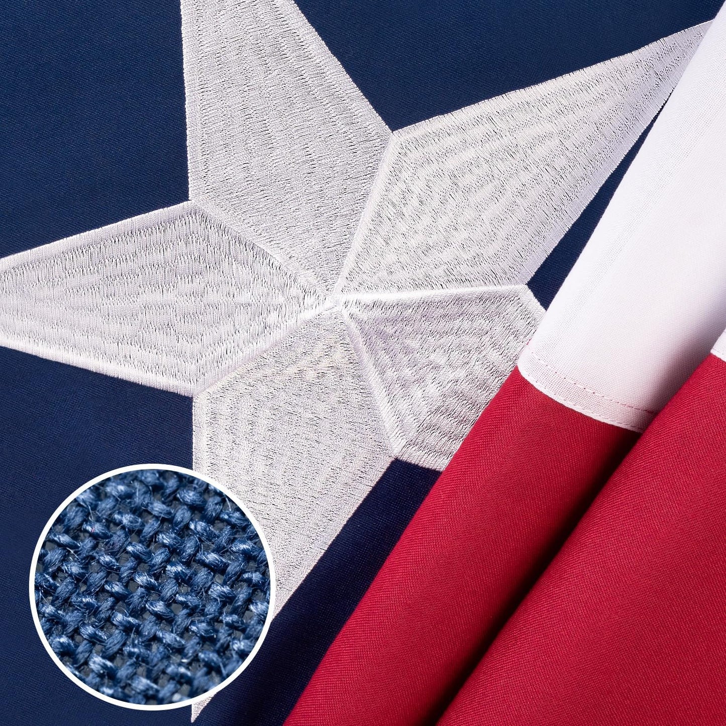 Bandera Texas 6x10ft poliéster estrellas bordadas