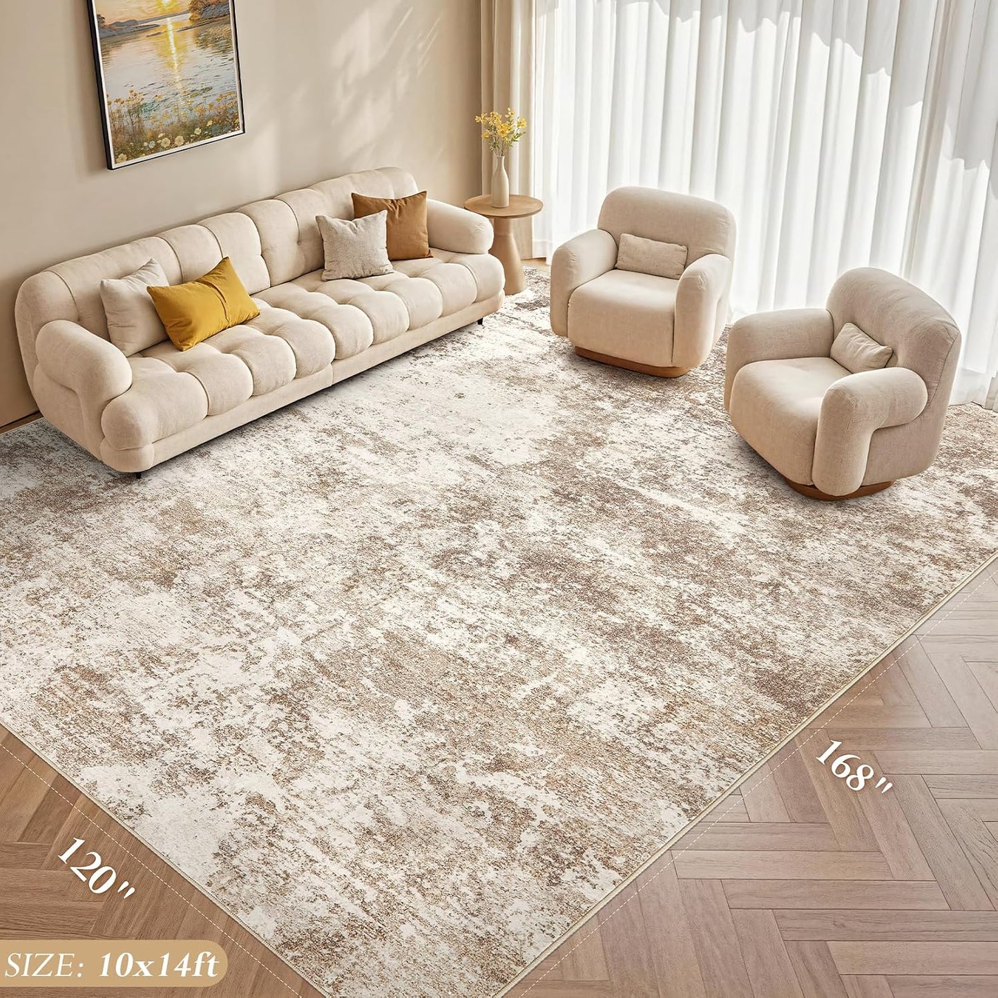 Alfombra 10x14pulg lavable antiderrap dormitorio