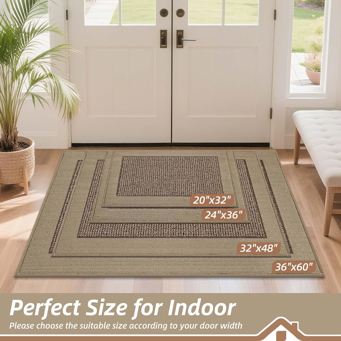 Tapete antiderrap puerta 36x60pulg color gris pardo