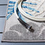 Alfombra exterior lavable 8x10ft gris y azul CBN831F