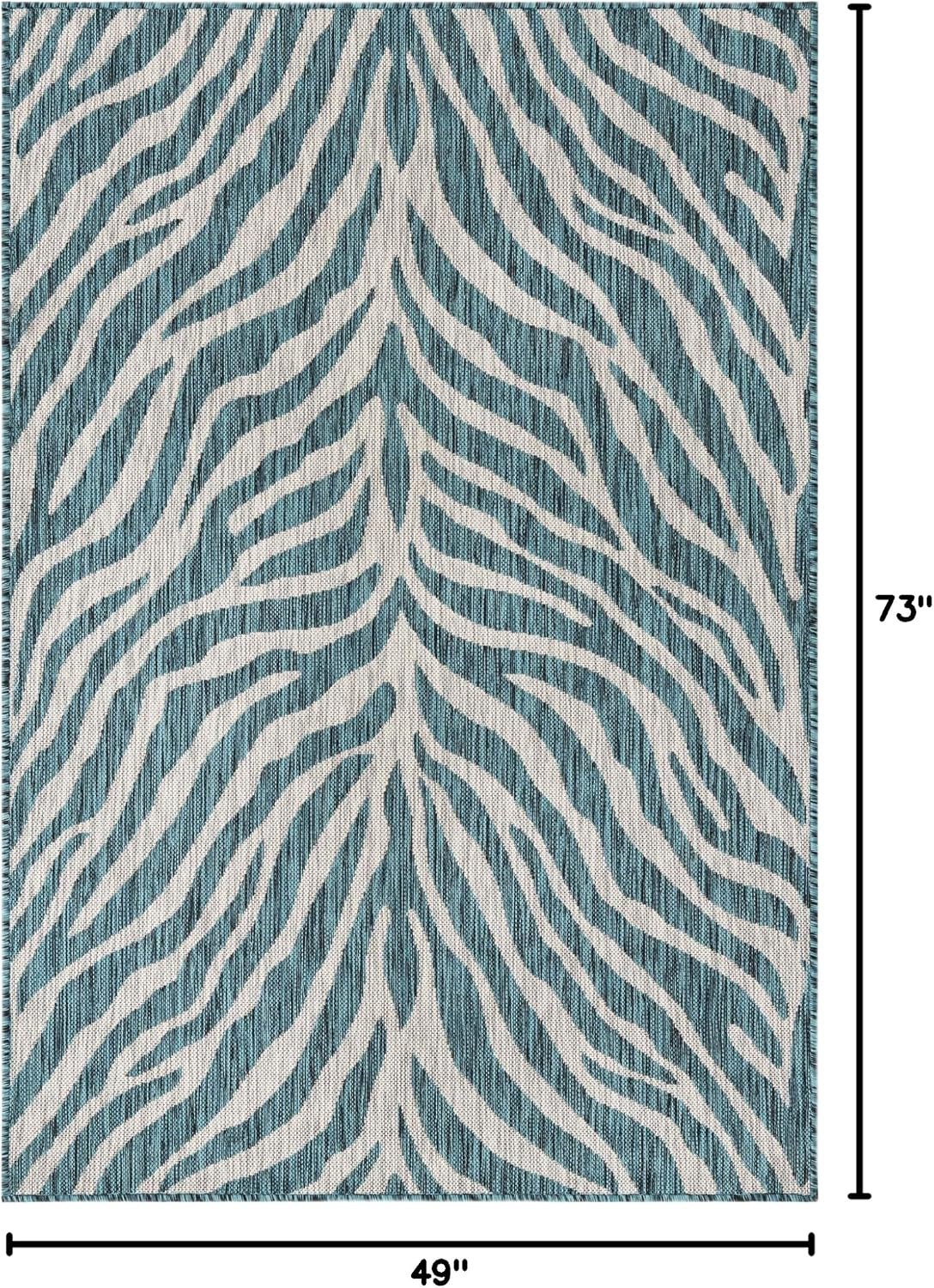 Alfombra área Tsavo 4x6ft rectangular verde azulado