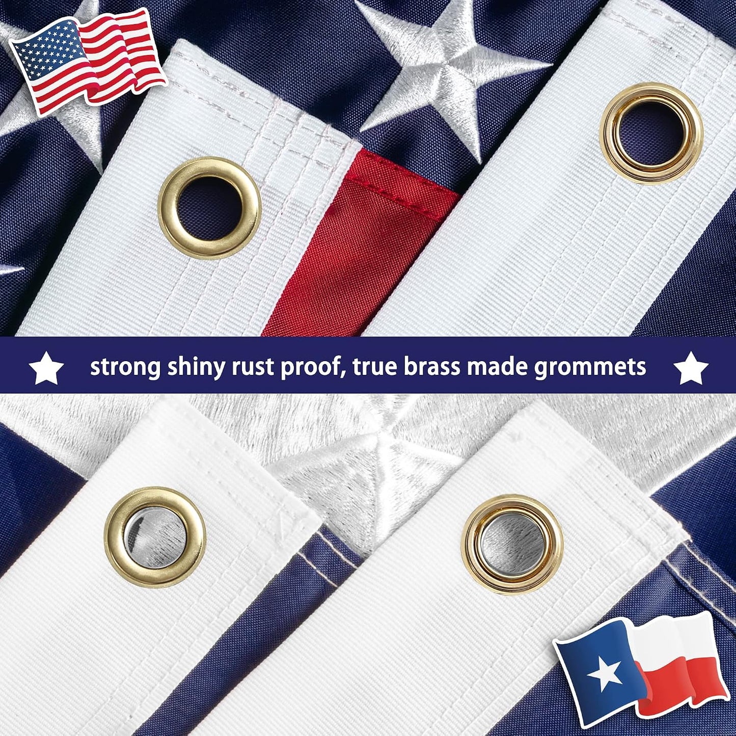Bandera EE.UU. y Texas 3x5 al aire libre resistente