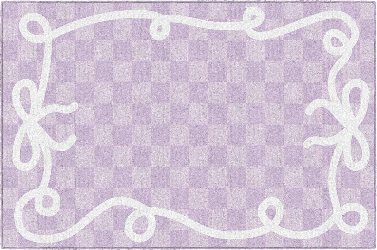 Alfombra educativa para niños 5x7ft6pulg color lavanda