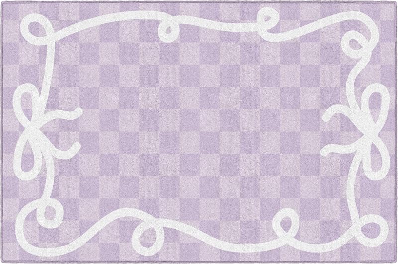 Alfombra educativa para niños 5x7ft6pulg color lavanda