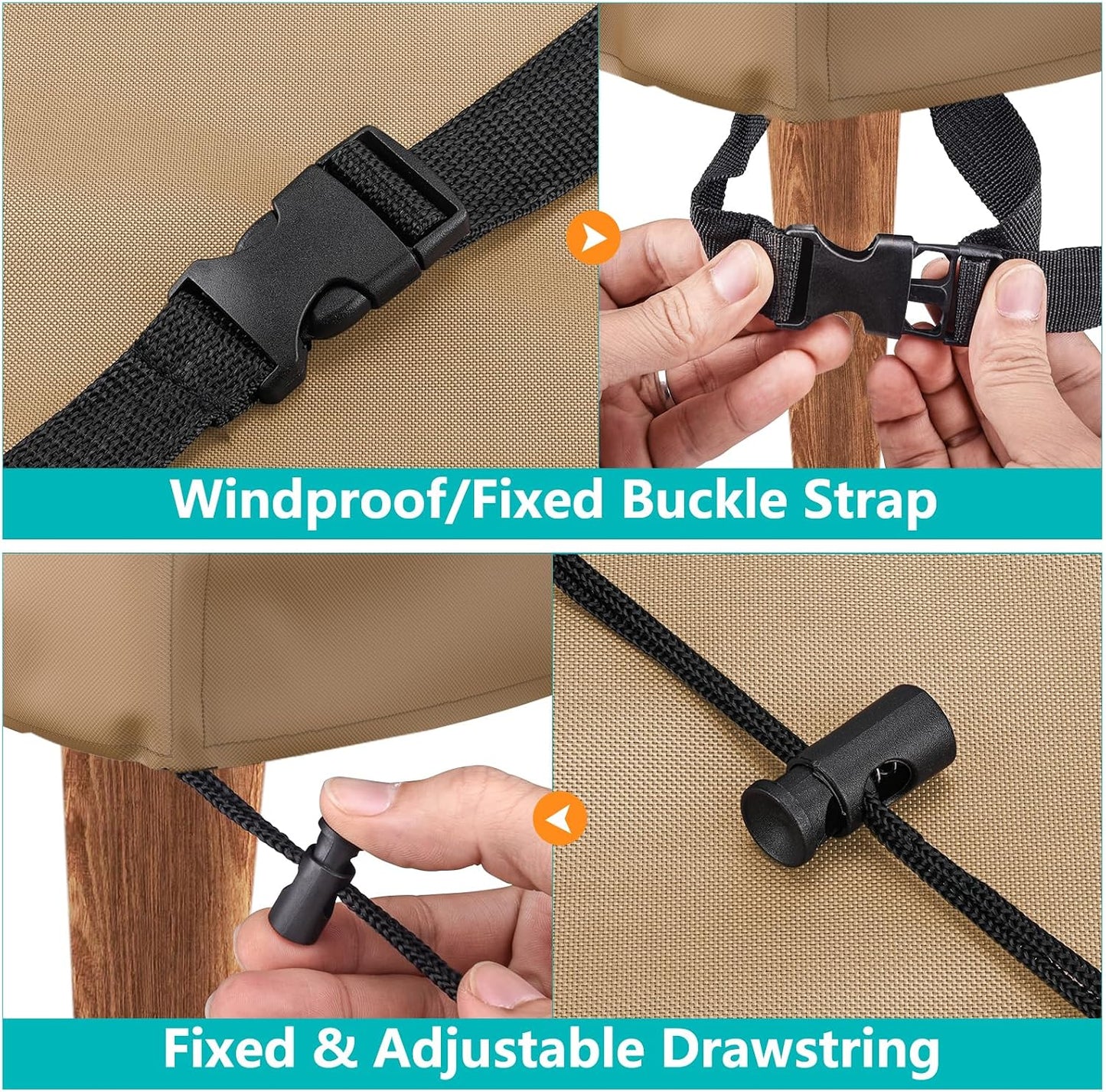 Funda impermeable sofá patio 3 plazas con ventilación marrón