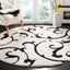 Alfombra redonda Shag 6'7" diseño volutas 1.2" grosor sala