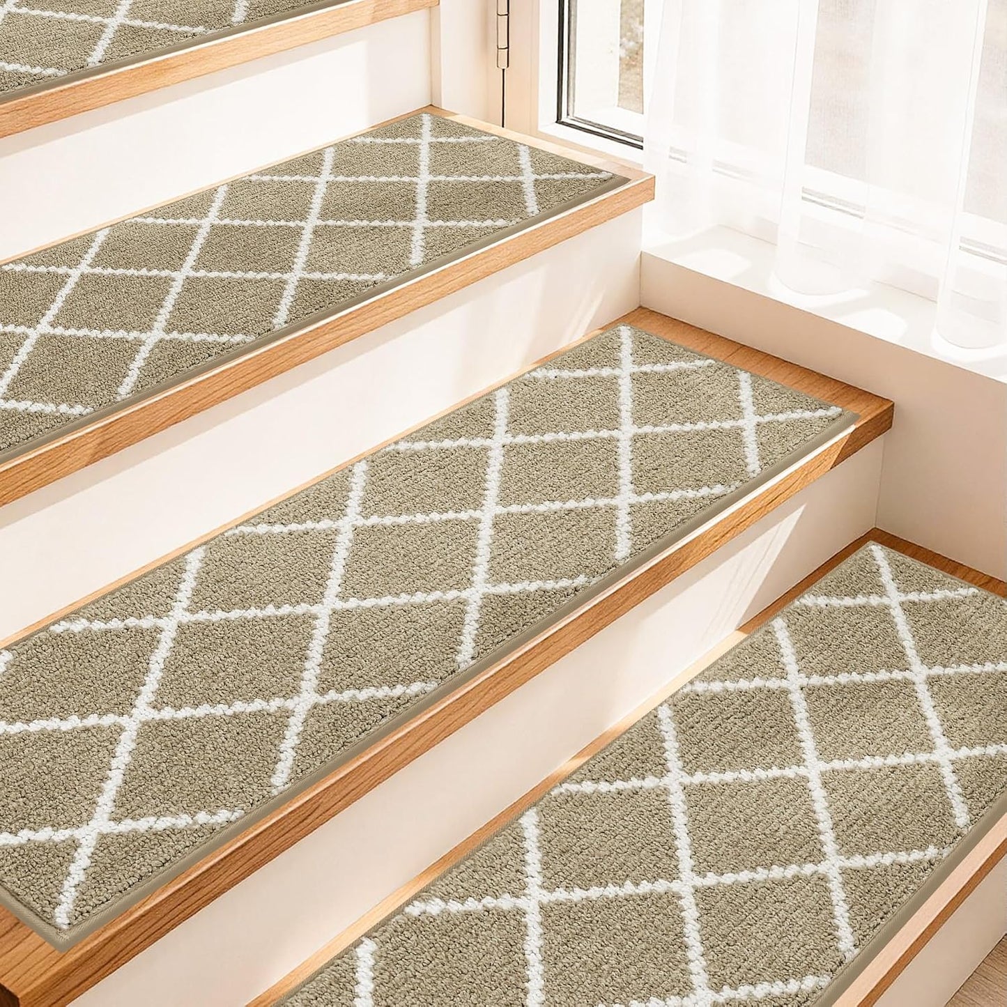 Alfombra antiderrap peldaños niños y perros 15uds beige