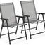 2 Sillas Comedor Exteriores Plegables Marco Metal Gris