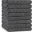 8 Pzas Paños cocina algodón 18x28pulg negro absorbentes