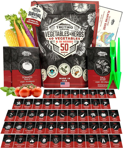 Kit 50 semillas vegetales hierbas frutas EE.UU. no transgénicas