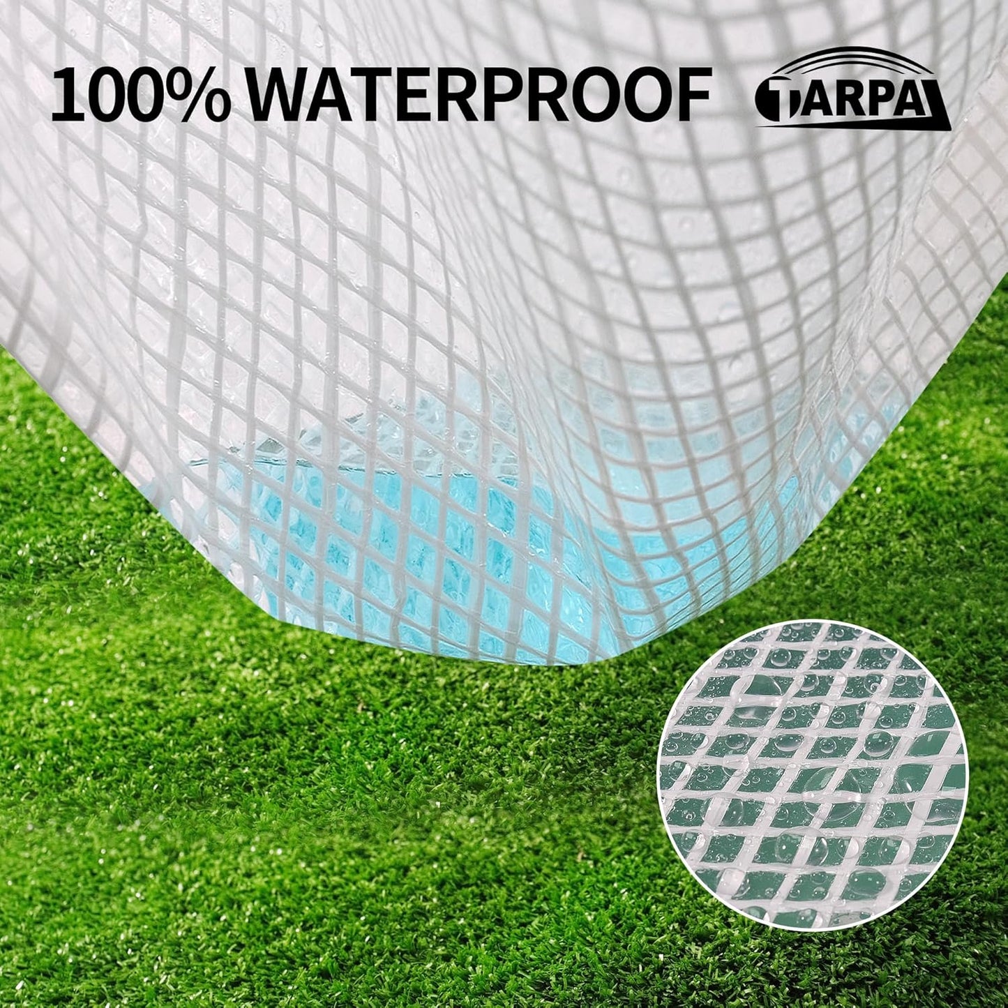 Lona transparente blanca 10x12ft impermeable para invernaderos