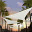 Toldo triangular blanco 20x20x20ft UPF50 resistente