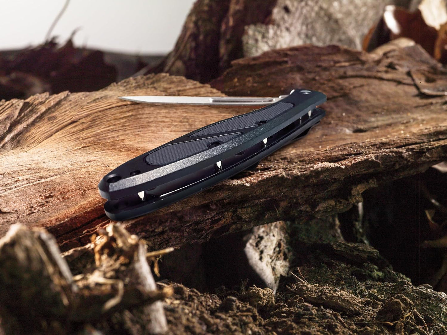 Cuchillo despellejador plegable 2 3/4pulg negro