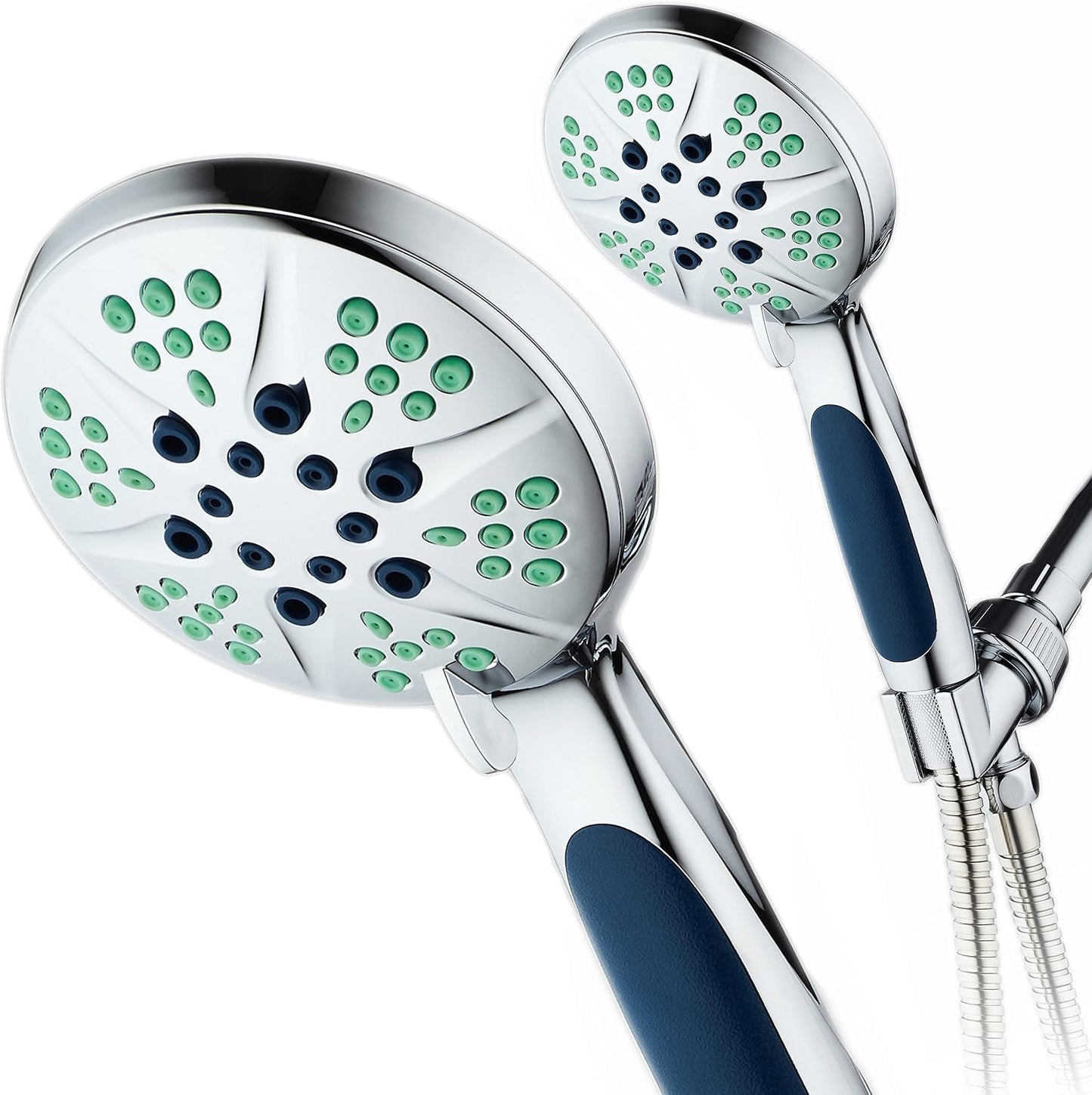 Regadera anti-microbiana 6 ajustes acero inox cromo