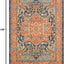 Alfombra Medallón Oriental azul/naranja 6'7x9' sala