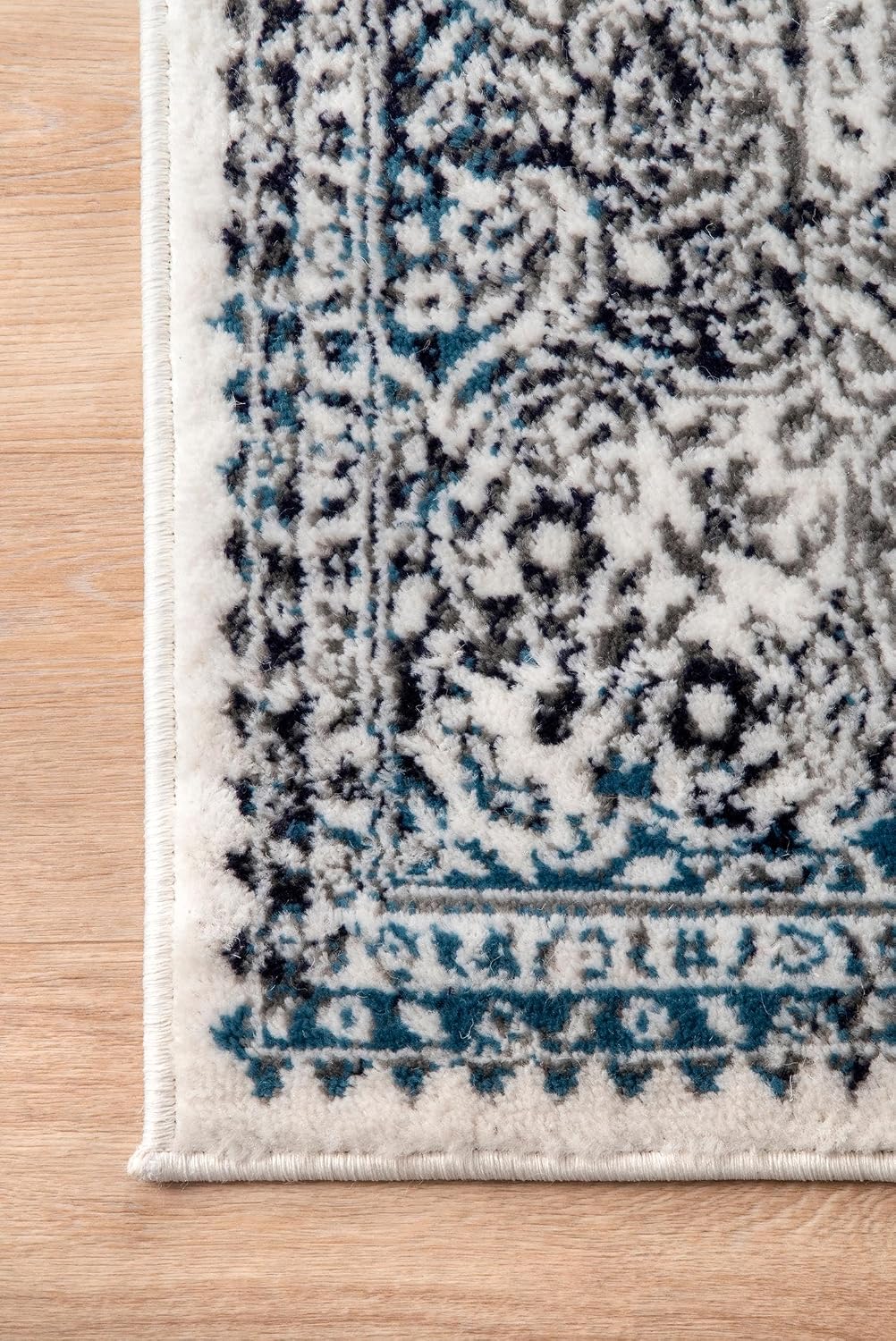 Alfombra área transición estilo oriental 4x6 azul
