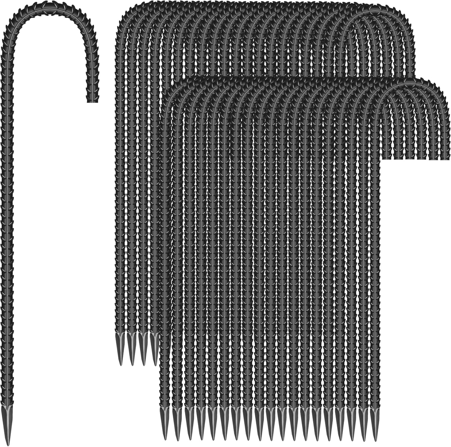 40 Estacas Acero Galvanizado 12pulg Gancho J