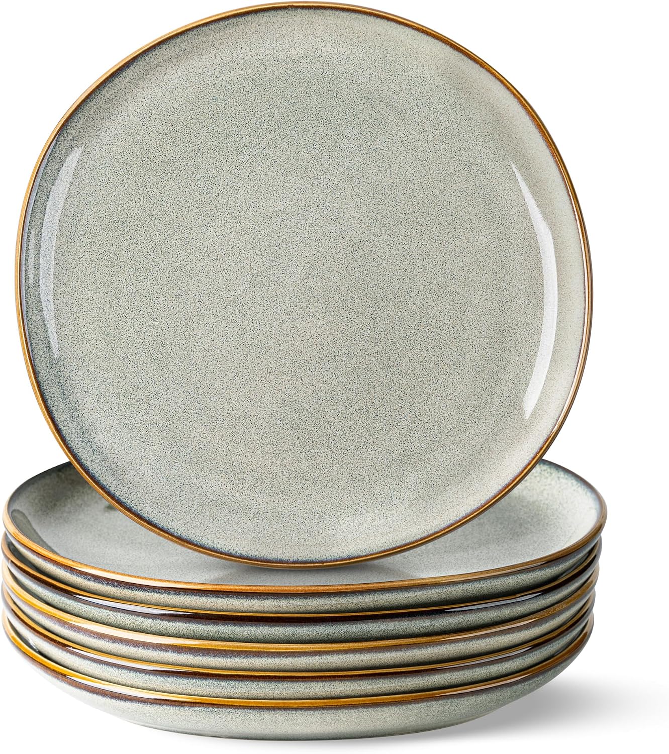 6 Pzas Platos Cerámica Gres Esmaltados 10.5pulg Rústicos