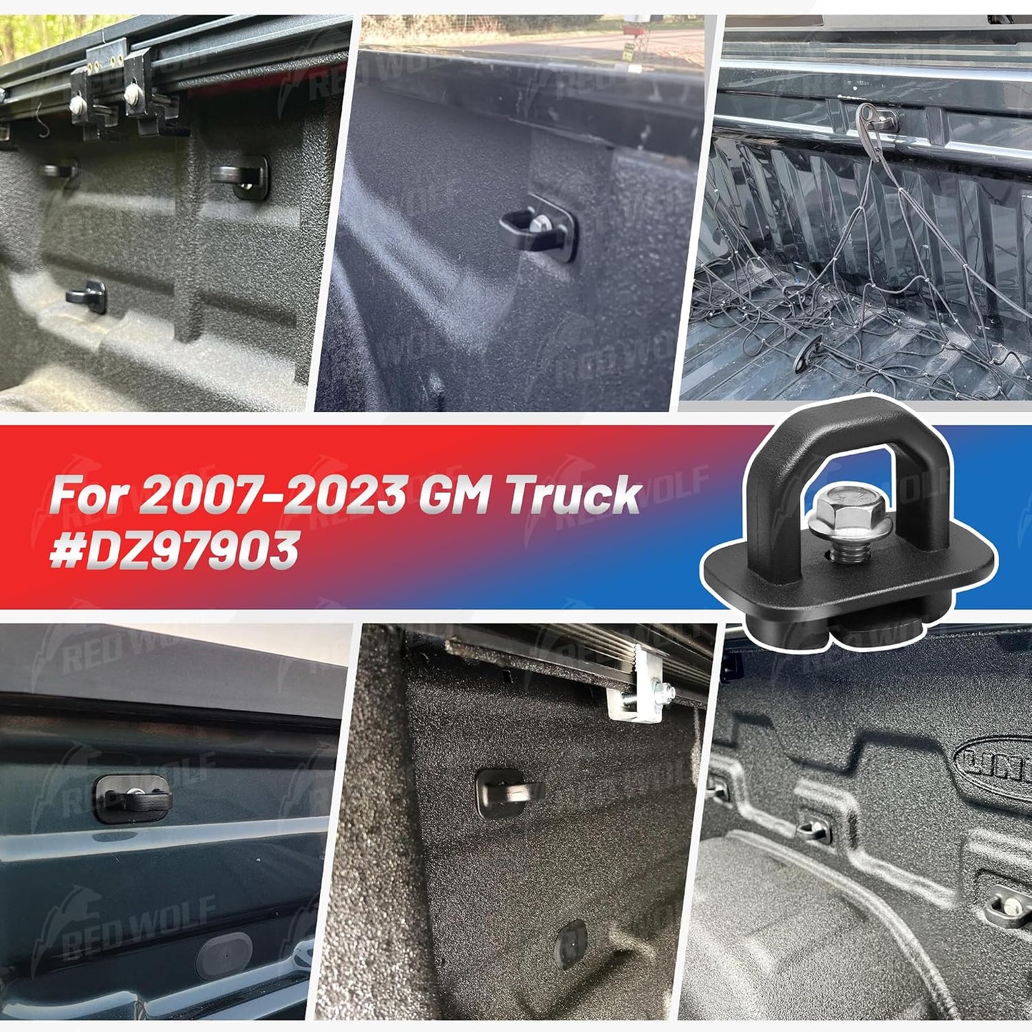 Anclajes pared lateral caja camioneta GM GMC 07-23