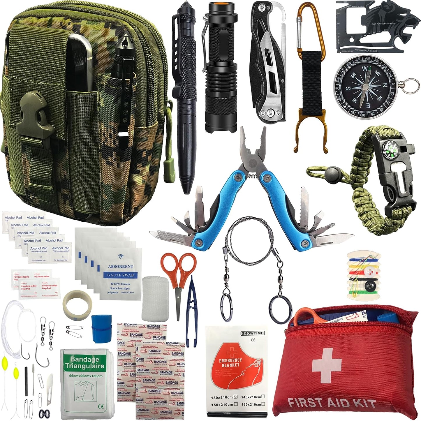 Kit supervivencia para camping y excursiones al aire libre