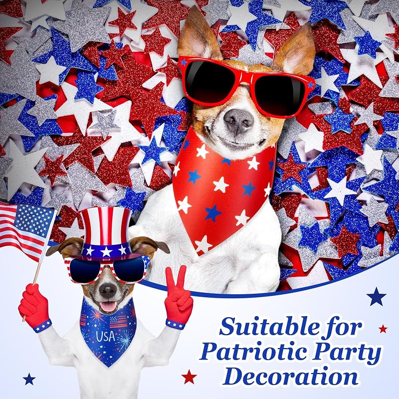 50 Bandanas Patrióticas para Perros 4 de Julio 25 Estilos