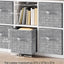 6 Pzas Cubos Almacenamiento Plegables 13" Asas Dobles Gris