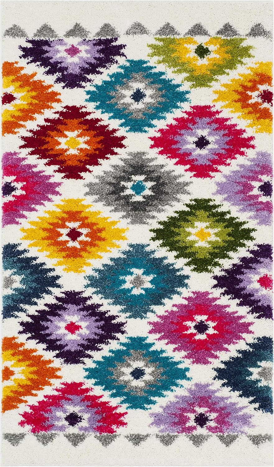 Alfombra área 6'7"x9'2" crema diseño moderno