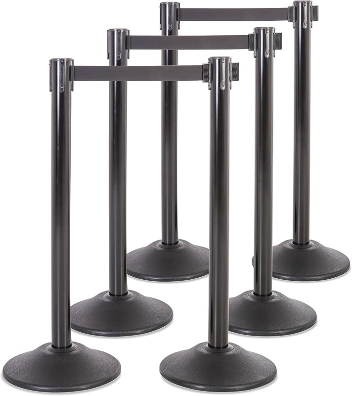 Puntal acero negro cinturón retráctil 13ft set 6