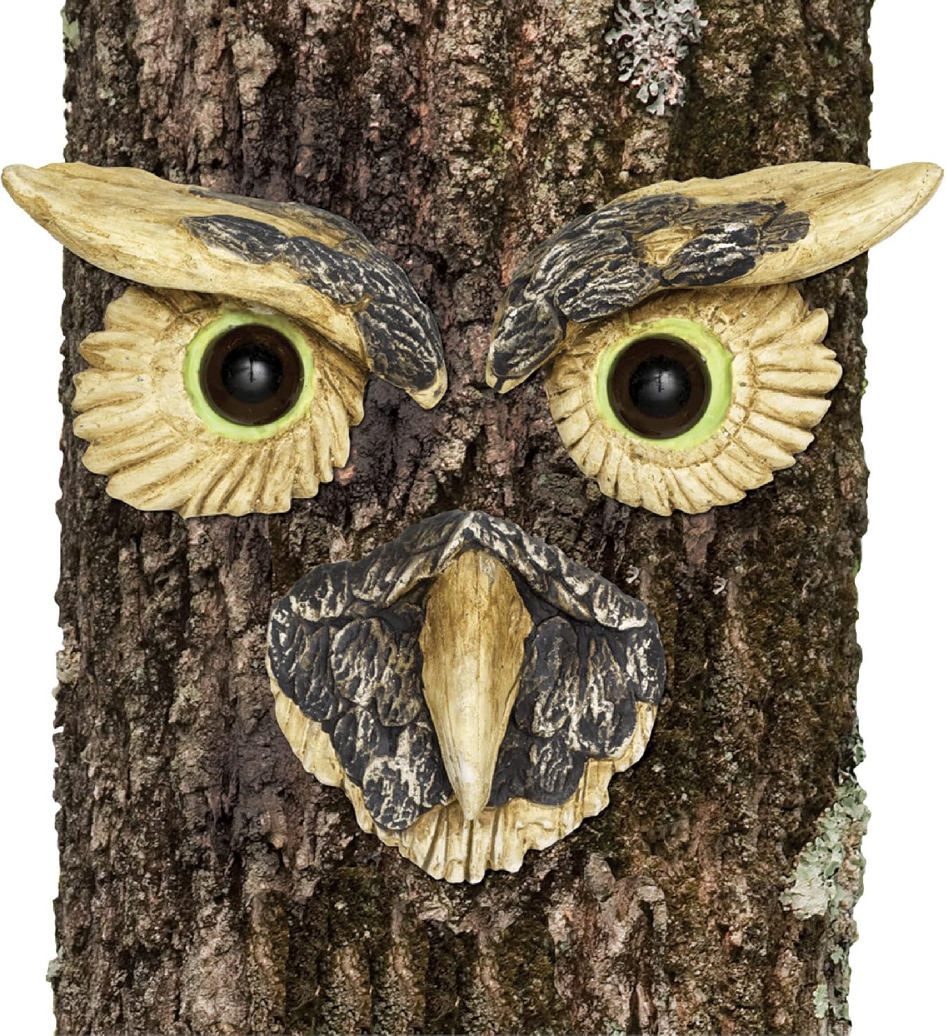 Abrazador árbol cara de búho decoración patio jardín