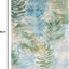 Alfombra sala 5.3x7ft color azul y verde bohemio