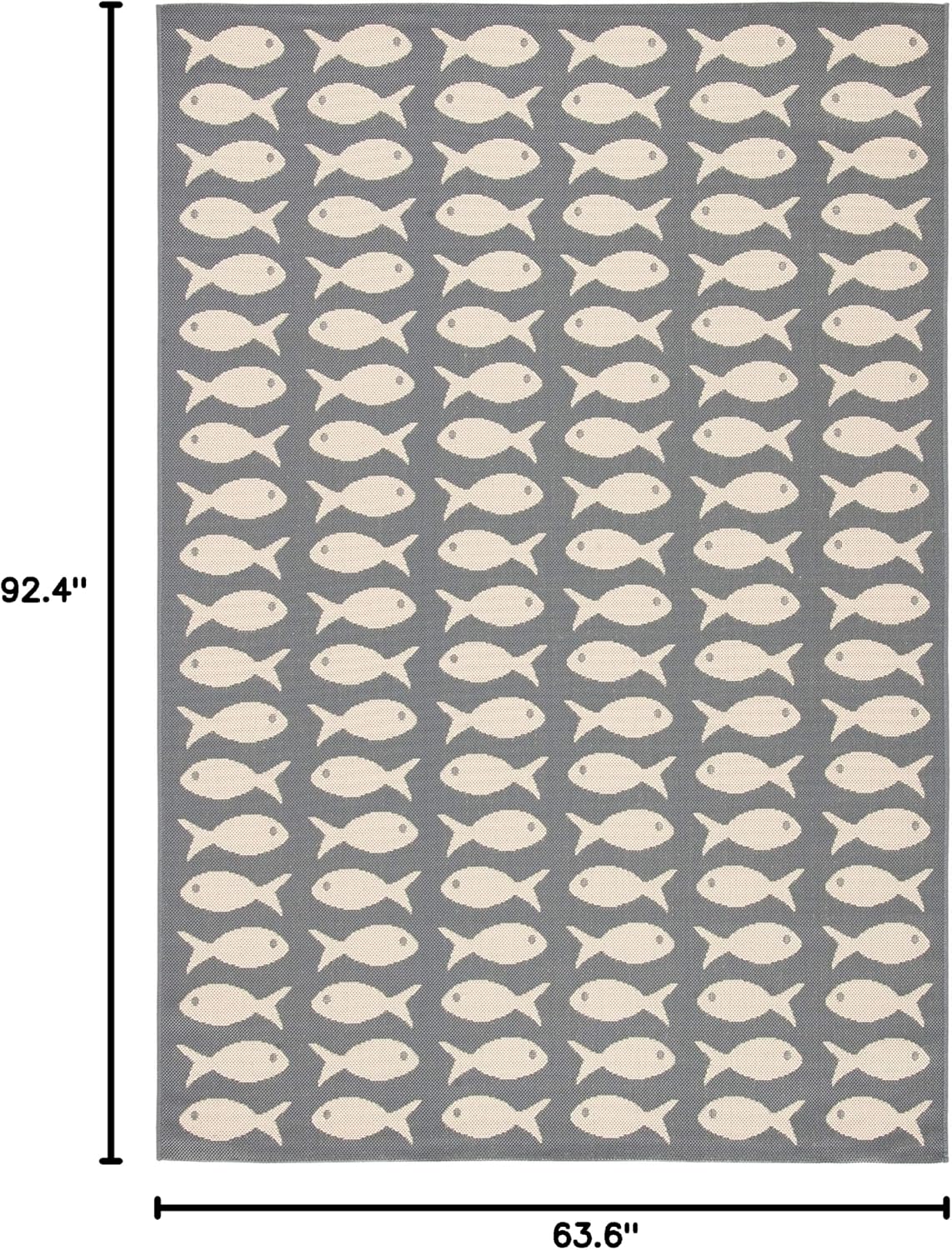 Alfombra lavable exterior 5'3x7'7 gris y beige CY6013-236