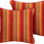 2 Pzas Almohadas Sunbrella 20x20" Rayas Rojas/Marrones