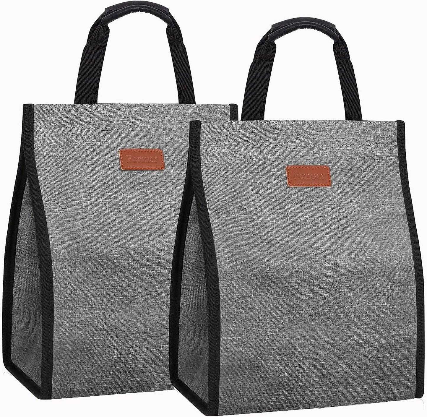 Bolsa almuerzo mujer aislada reutiliz. con bolsillo gris