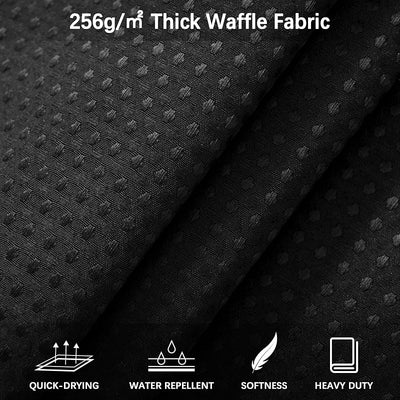 Cortina ducha negra tejido gofre 72x72pulg poliéster lujo