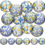 12 Pzas Faroles Limón Capri 8pulg Azul Amarillo Colgantes Fiesta