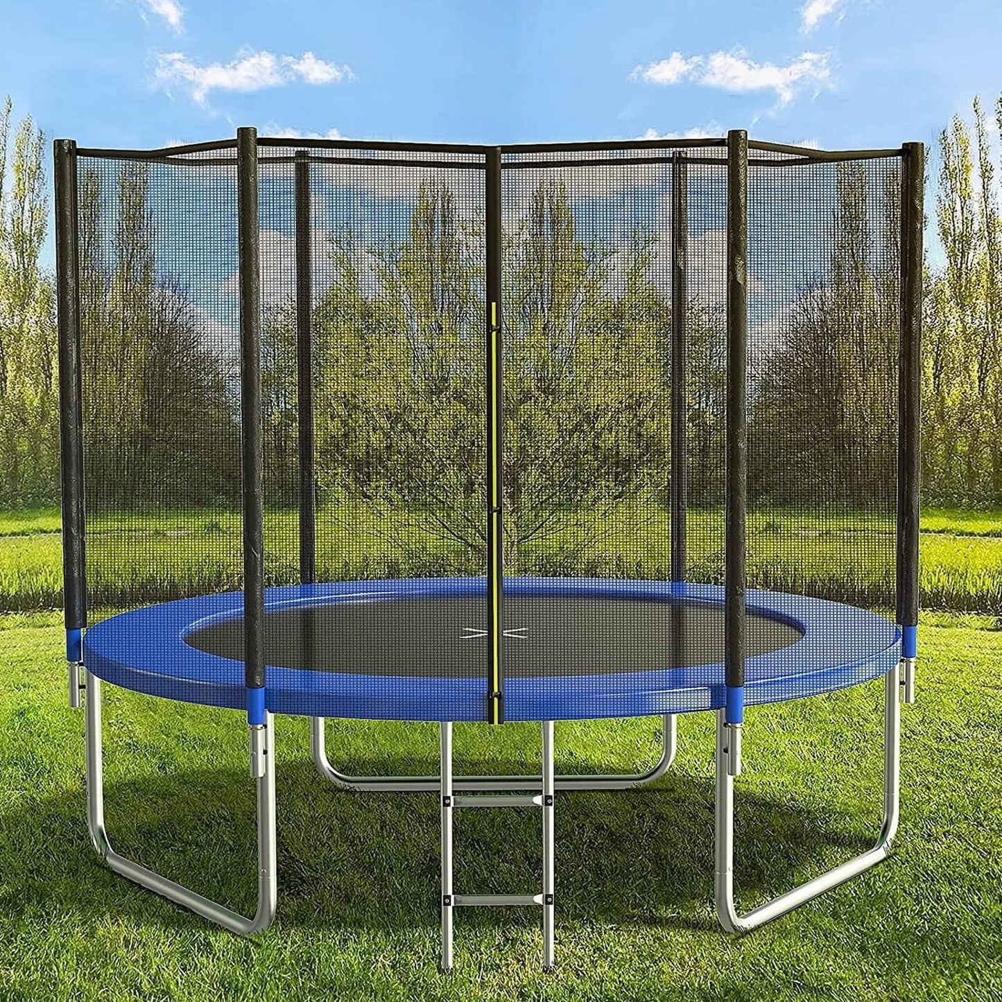 Trampolín exteriores 8-15ft con red aro baloncesto acolchado