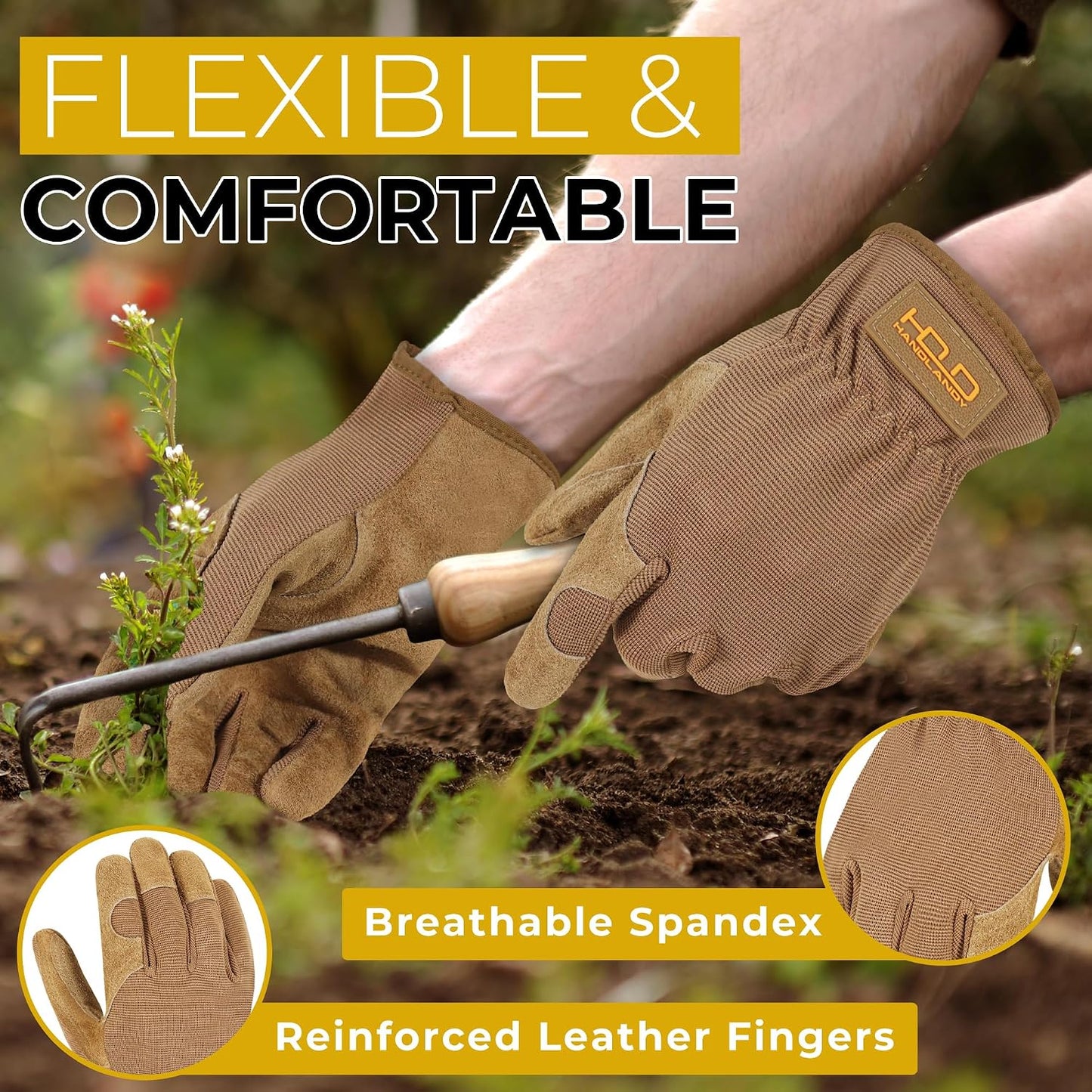 Guantes cuero jardinería trabajo mecánico construcción
